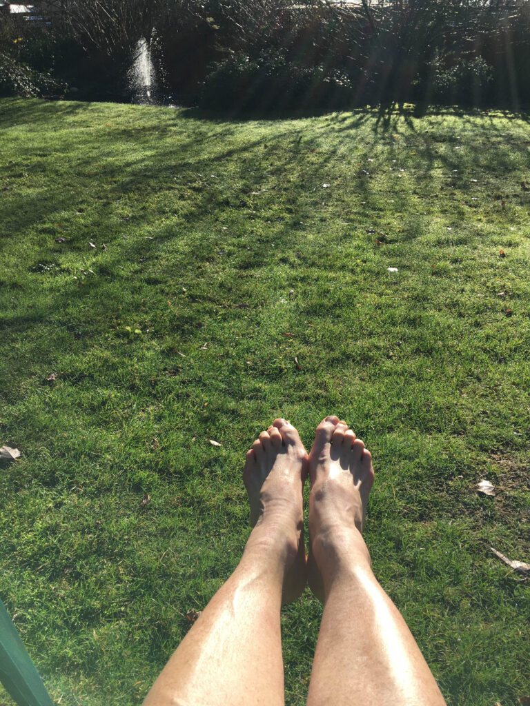 The author grounding on December 19, a rare sunny winter day when the sun was out.