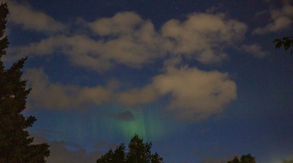 We were lucky enough to see the Northern Lights on our last evening in Anchorage (9/3/22). I'd written it off early in the planning as I thought the longer daylight would make it impossible to see unless we were up very late at night.