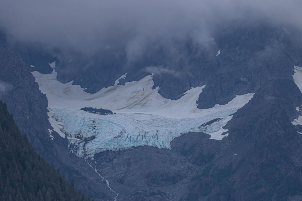 Hanging Glacier in Resurrection Bay. The clouds added an eeriness to the cruise that made everything feel more rugged and wild.