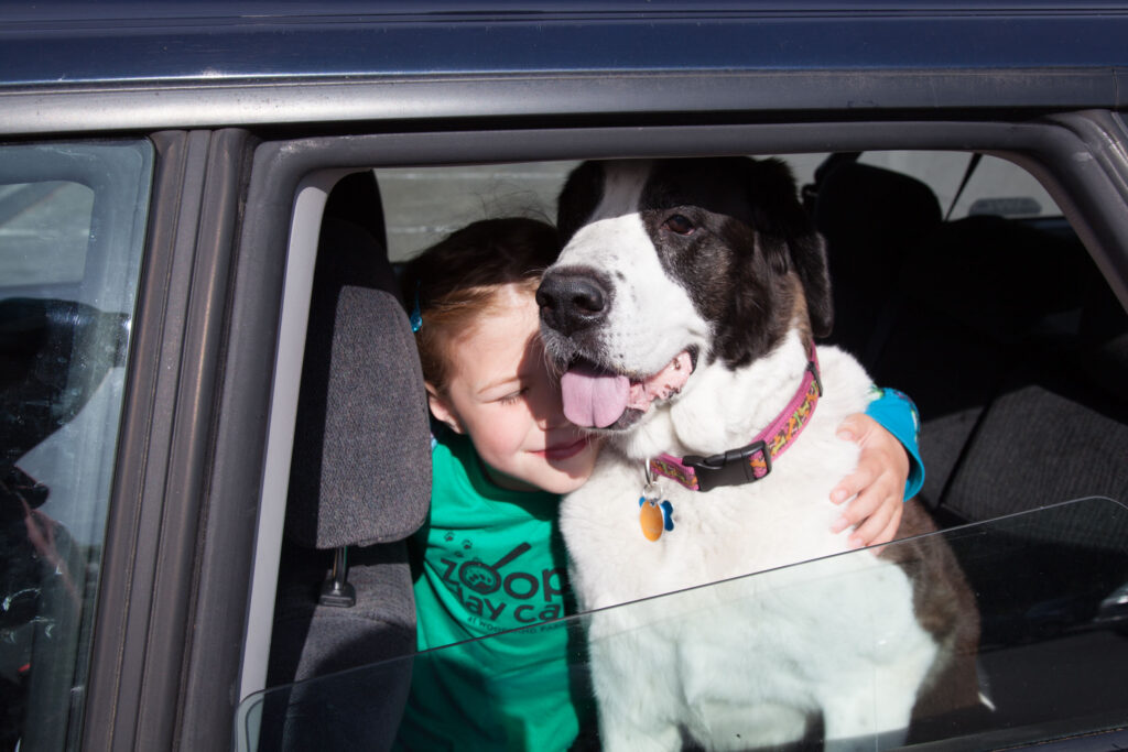 Our daughter says her last goodbye to Emily before heading into the Zoo for summer day camp.