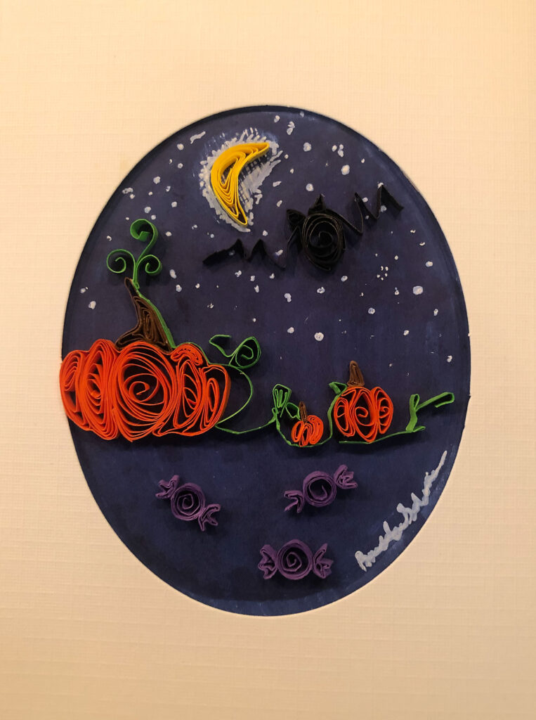 A handmade quilling card my daughter created a few months ago.