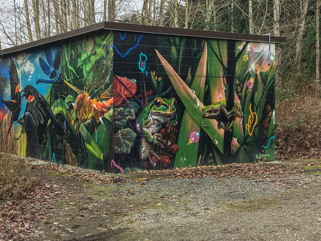 Decorated building near Magnuson Park's Promontory Point.
