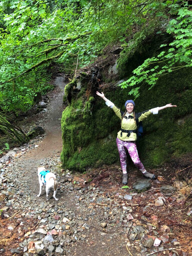 Near the bottom of the hike, I was relieved to see my daughter was still able to smile. We're off to another hike in the morning. She had a good enough experience (and the blisters were only a minor irritant) that she's willing to go again.