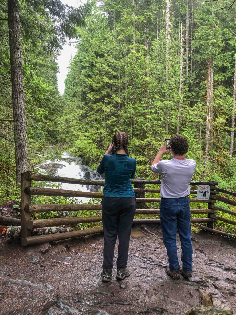 Brooke and Zach shoot photos of Lower Falls.