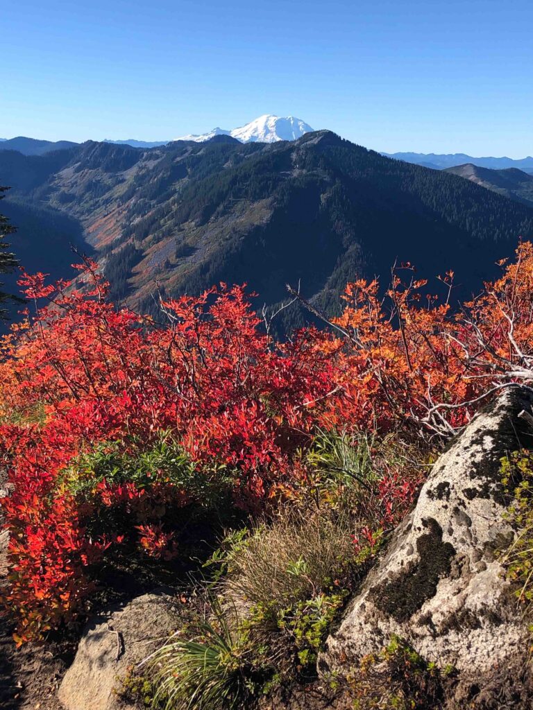 Balm for the soul: Mother Nature's awesome artistic display against Mt. Rainier at Granite Mountain.