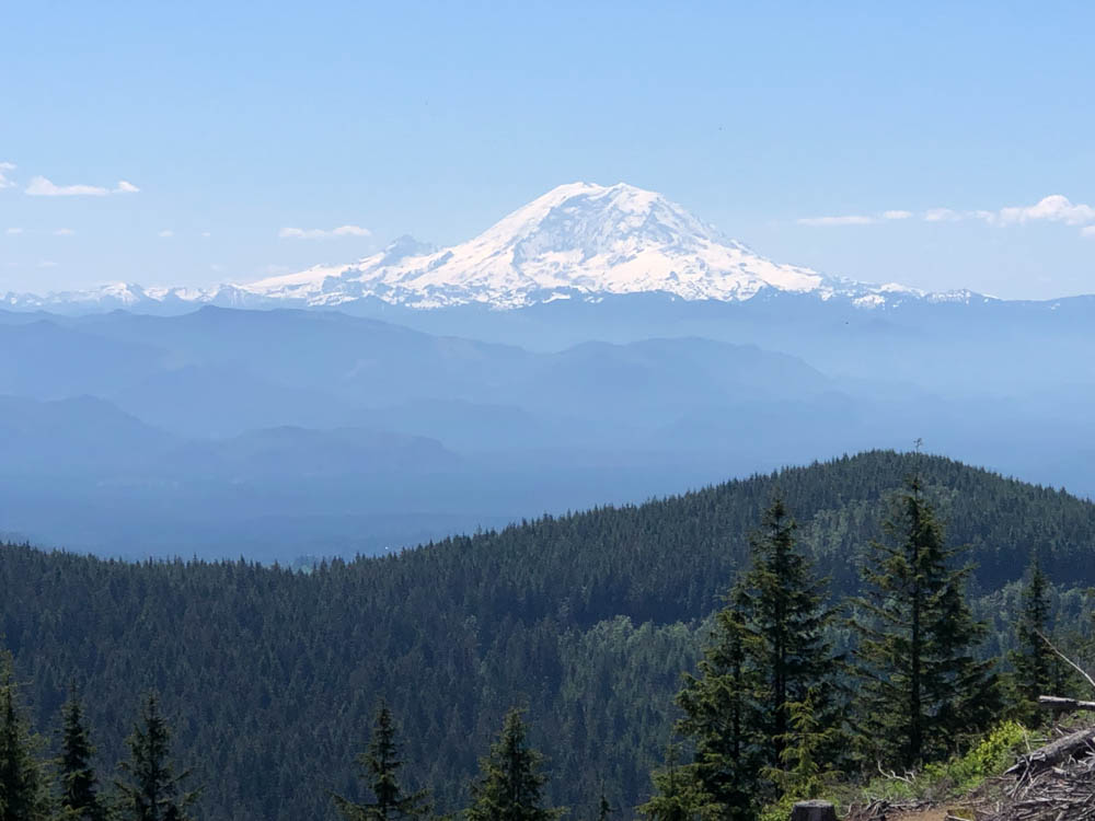 Mt. Rainier as seen from the clearing on West Tiger 1 on June 21.