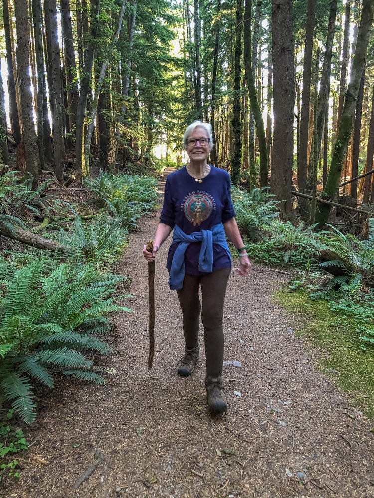 Proud and confident returning from Squak's Central Peak, her longest hike and highest point yet.
