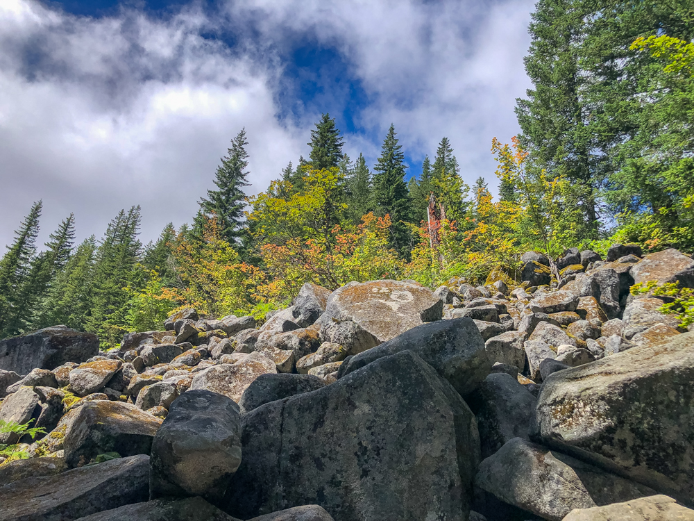 On our trip down, the fog cleared, letting us see blue sky and fall colors over the boulder field. Writing this blog post provides the same clarity and inspiration to keep on trying new things until I learn what works.