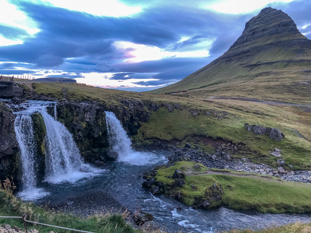 Mt. Kirkjufell on the Snaefellsnes Peninsula. I took a solo early morning walk to photograph the mountain and waterfall without tourists. 