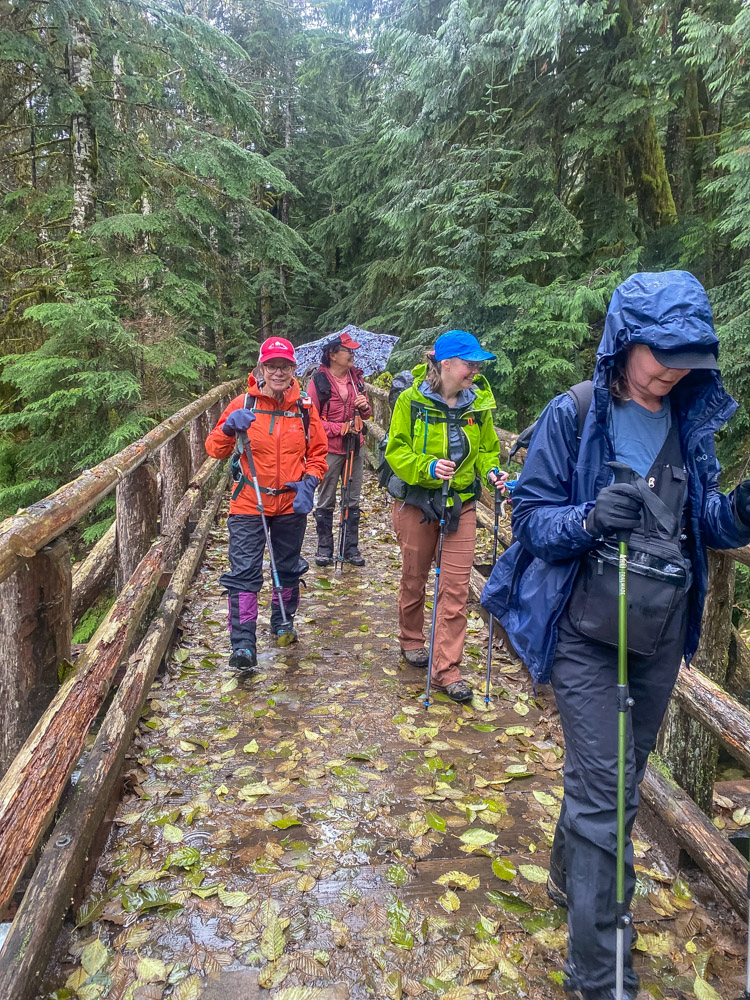 Soggy, yes, but well-prepared for the elements and happy as can be. Thanks, ladies! You made my mentored lead memorable!