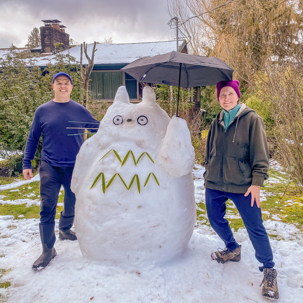 Born and raised in Wisconsin, I am a snow-girl, through and through. My husband and I built a Totoro and it stayed intact for over a week.