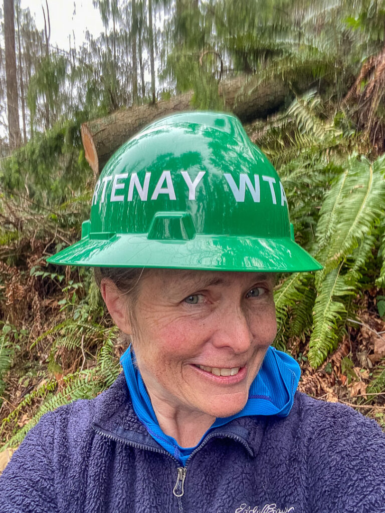 I wanted to take action to help trails I love. I earned my green helmet from WTA by completing my fifth trail work party.